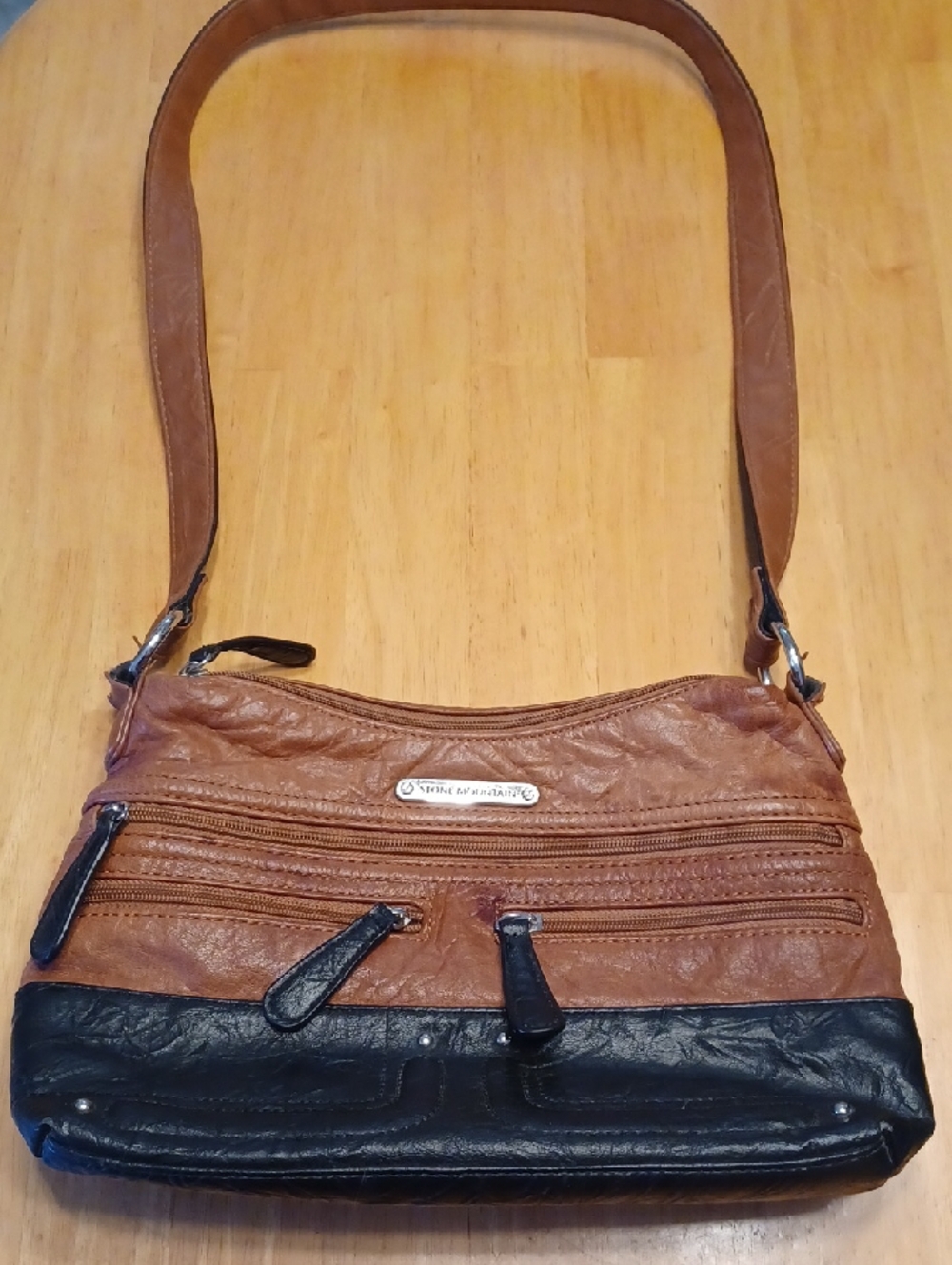Stone Moutain Brown and Black Women’s Crossbody Bag - Classic Two-Tone Leather